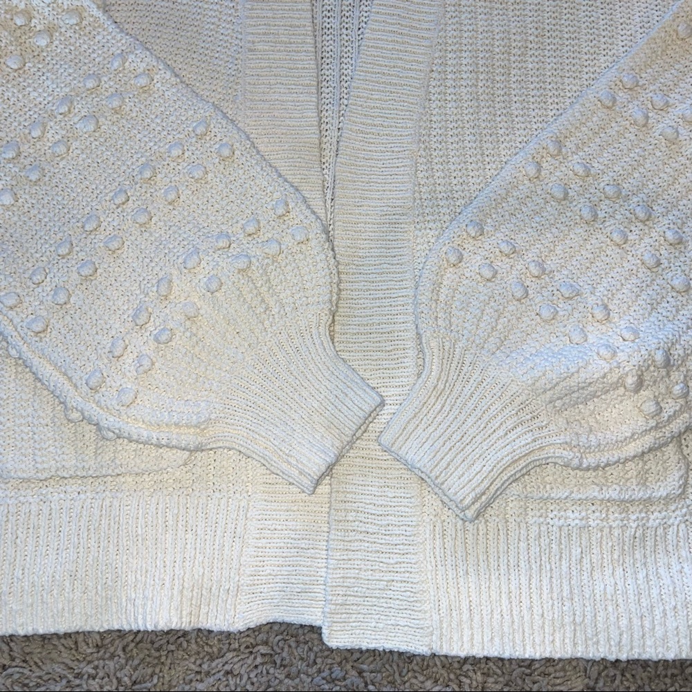Madewell Bobble Cardigan Sweater Bright Ivory Size Medium - Picture 3 of 11